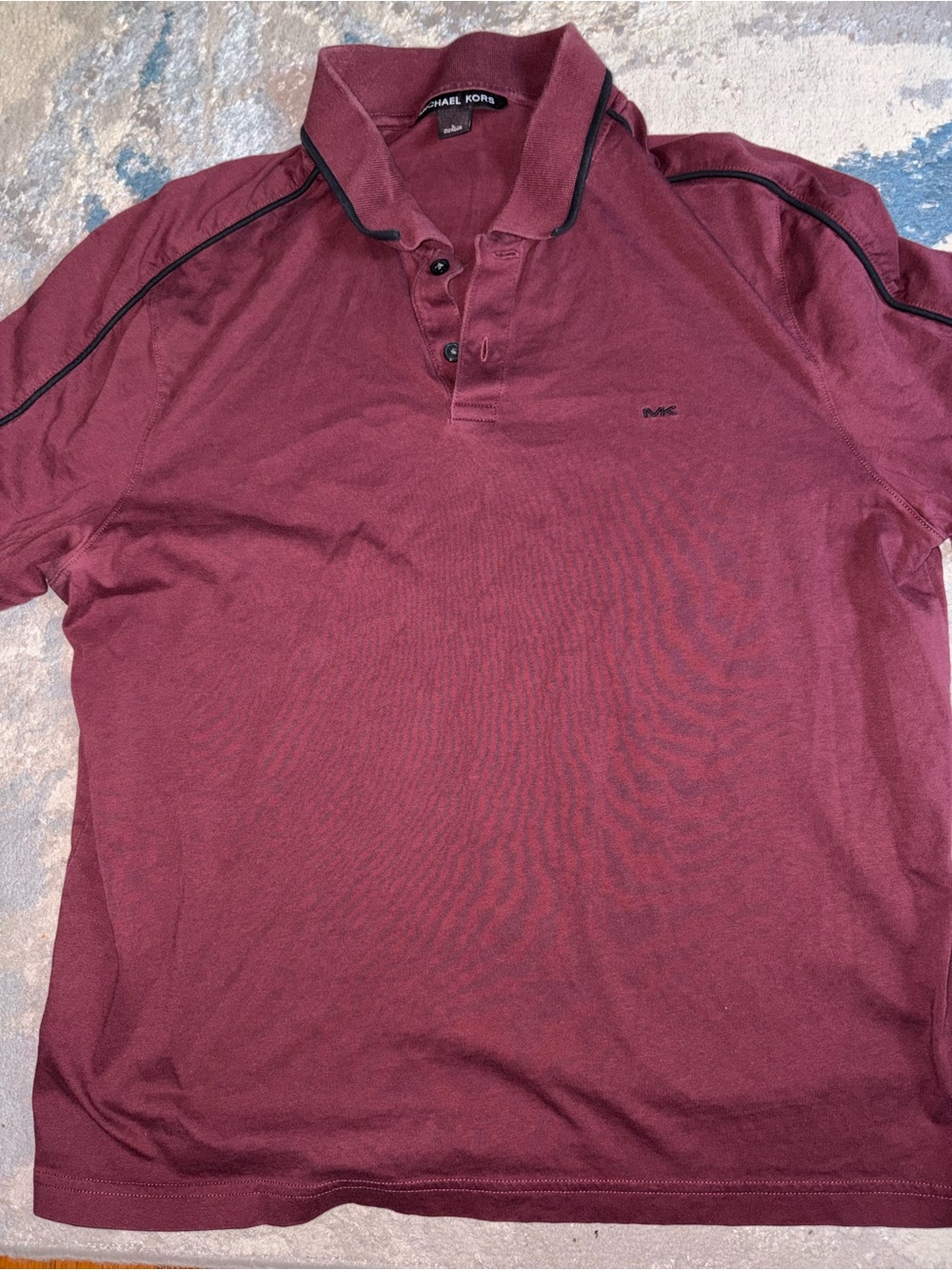 Michael Kors Men's Polo Shirt - Burgundy with Black Trim